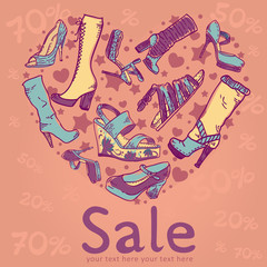 Sale shoes invitation card