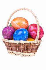 Easter eggs in a basket