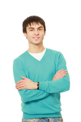 A portrait of a handsome guy, isolated on white background