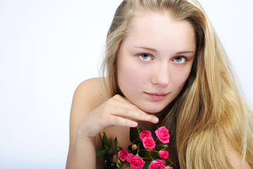 beautiful girl with flower