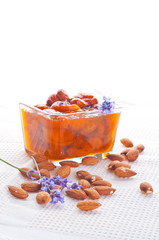 Apricot jam with almonds