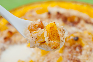 rice baked in a pumpkin