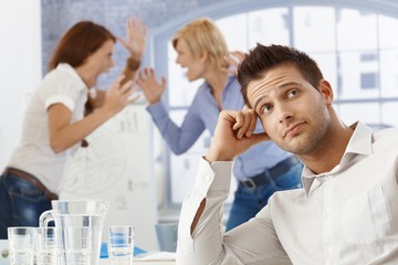 Fototapeta premium Upset businessman at meeting