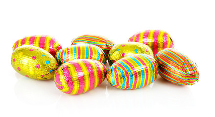 Fototapeta na wymiar colorful chocolate easter eggs