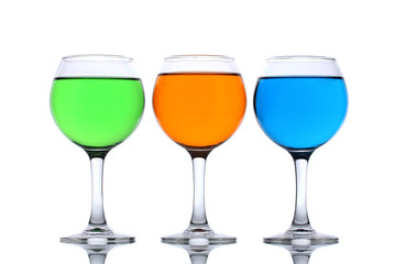 alcoholic cocktails isolated on white