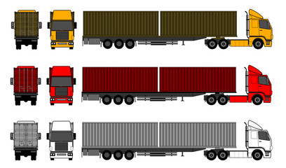 Trucks with shipping containers