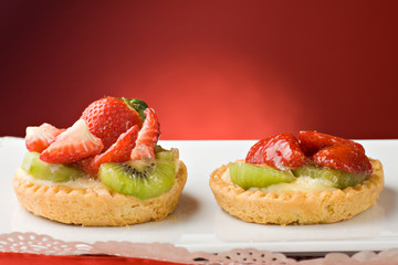 Small sweet fruit tarts