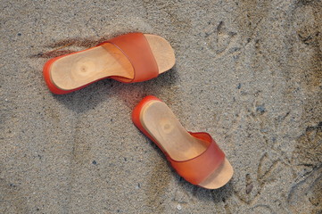 sandals on sand