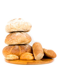 Fototapeta na wymiar Beautiful bread set on white background