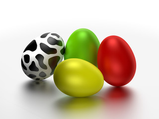 Vier bunte Ostereier