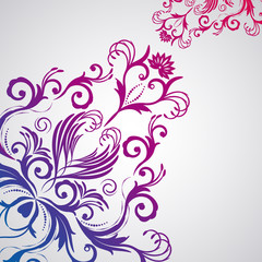 Abstract floral background with oriental flowers.