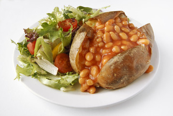 Baked Bean Jacket Potato with side salad