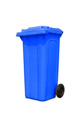 Large blue trash can