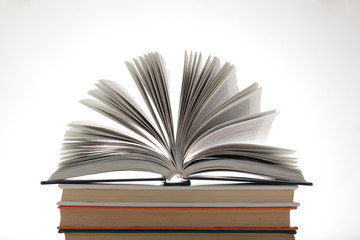 Stack of books isolated on the white
