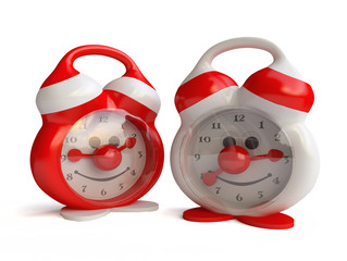 Funny Alarm Clocks in Red and White