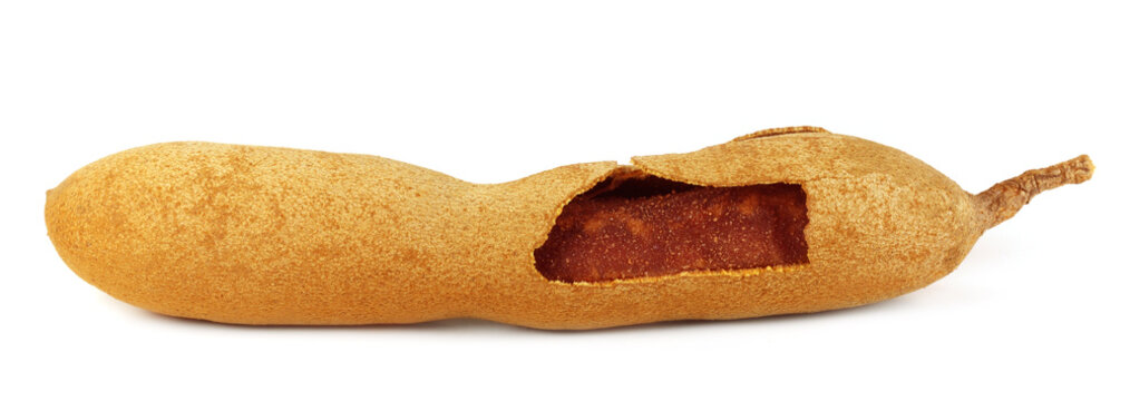 Fresh ripe tamarind over white background