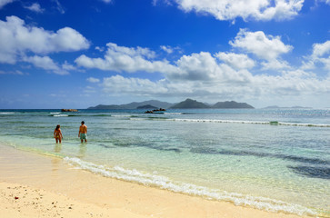 Fototapeta na wymiar Tropical beach on Seychelles island