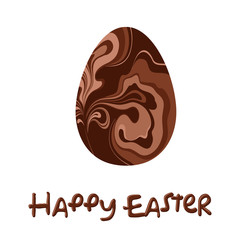 Easter egg with a bow. Vector illustration.