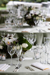 Table set for a banquet or event