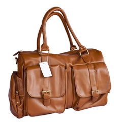 Brown leather handbag