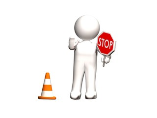 Stop, travaux de construction