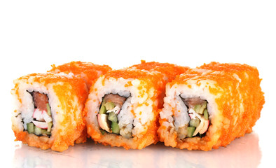 delicious sushi isolated on white