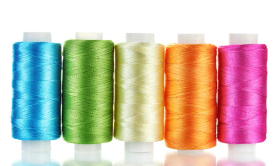 bright bobbin thread isolated on white.