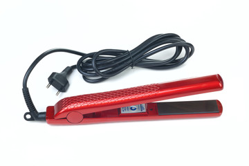 Curling iron with ceramic plates