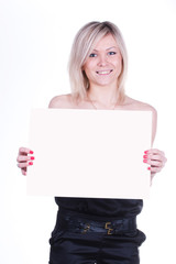 Fototapeta premium girl with a poster
