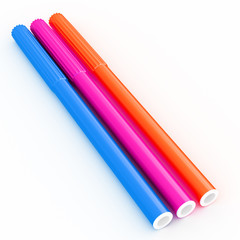 Bright markers on white