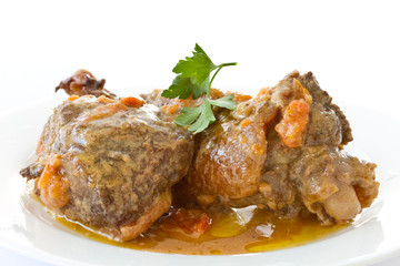 roasted duck meat with sauce
