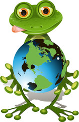 frog and globe