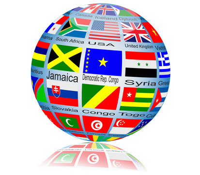 Iinternational flag globe.Vector
