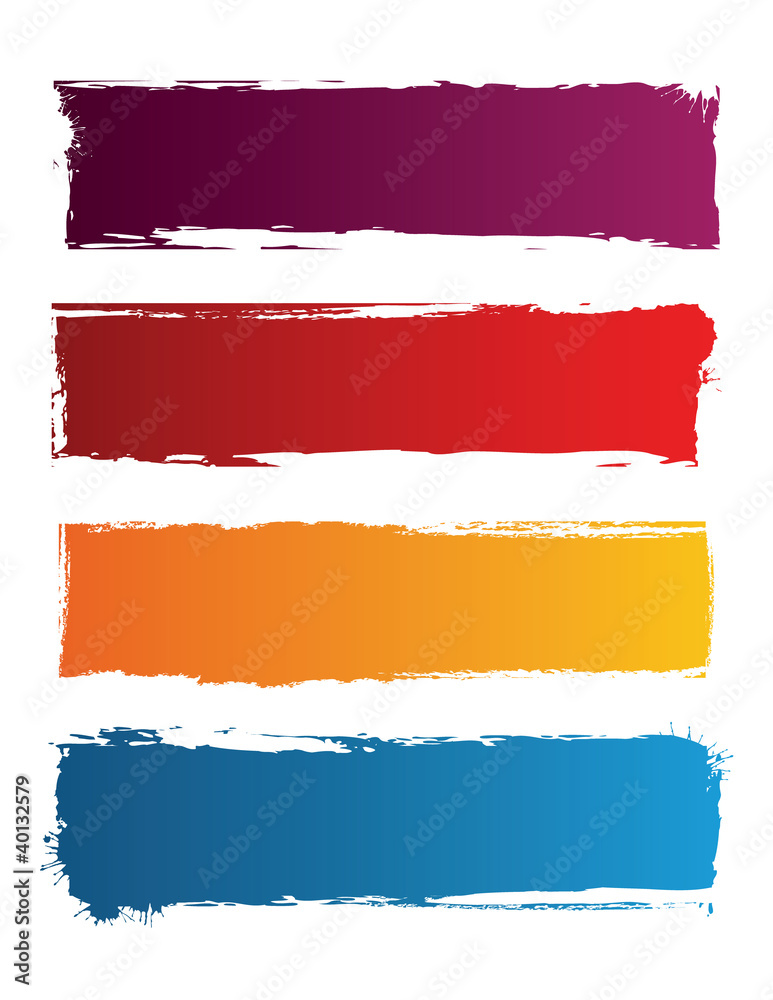 Wall mural grunge colored banners with space for text