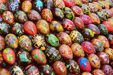 decoration made of of painted wooden easter eggs