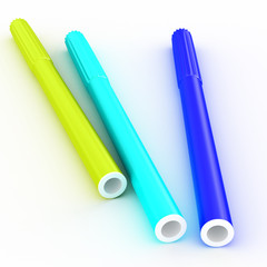 Bright markers on white