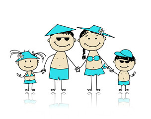 Summer holidays. Happy family for your design