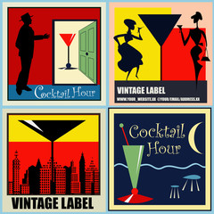 Retro Cocktail labels