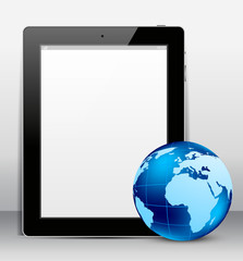 Tablet pc with globe