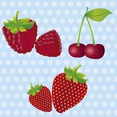 Berries on blue background