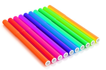 Bright markers on white