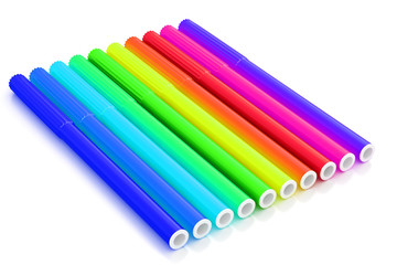 Bright markers on white