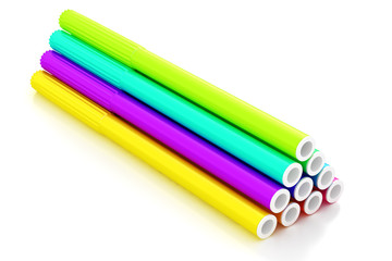 Bright markers on white