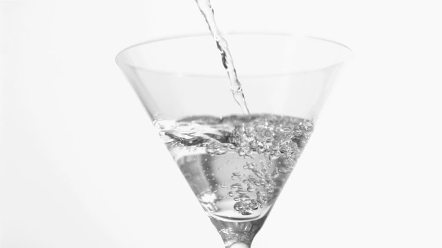 Martini poured in super slow motion