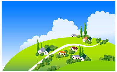Obraz premium country side illustration
