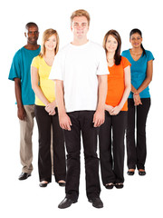 Obraz premium group of young multicultural people on white background