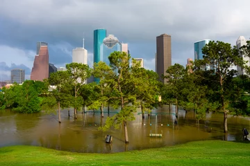Fotobehang Flooded playground in Houston Texas © Andy