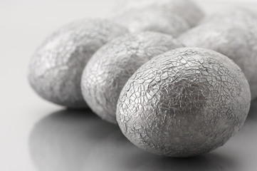 Silver Easter eggs