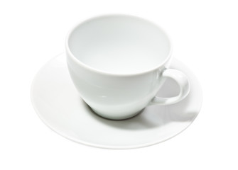 Obraz na płótnie Canvas White empty cup isolated on white.