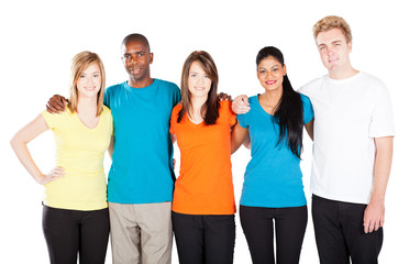 group of diverse people isolated on white